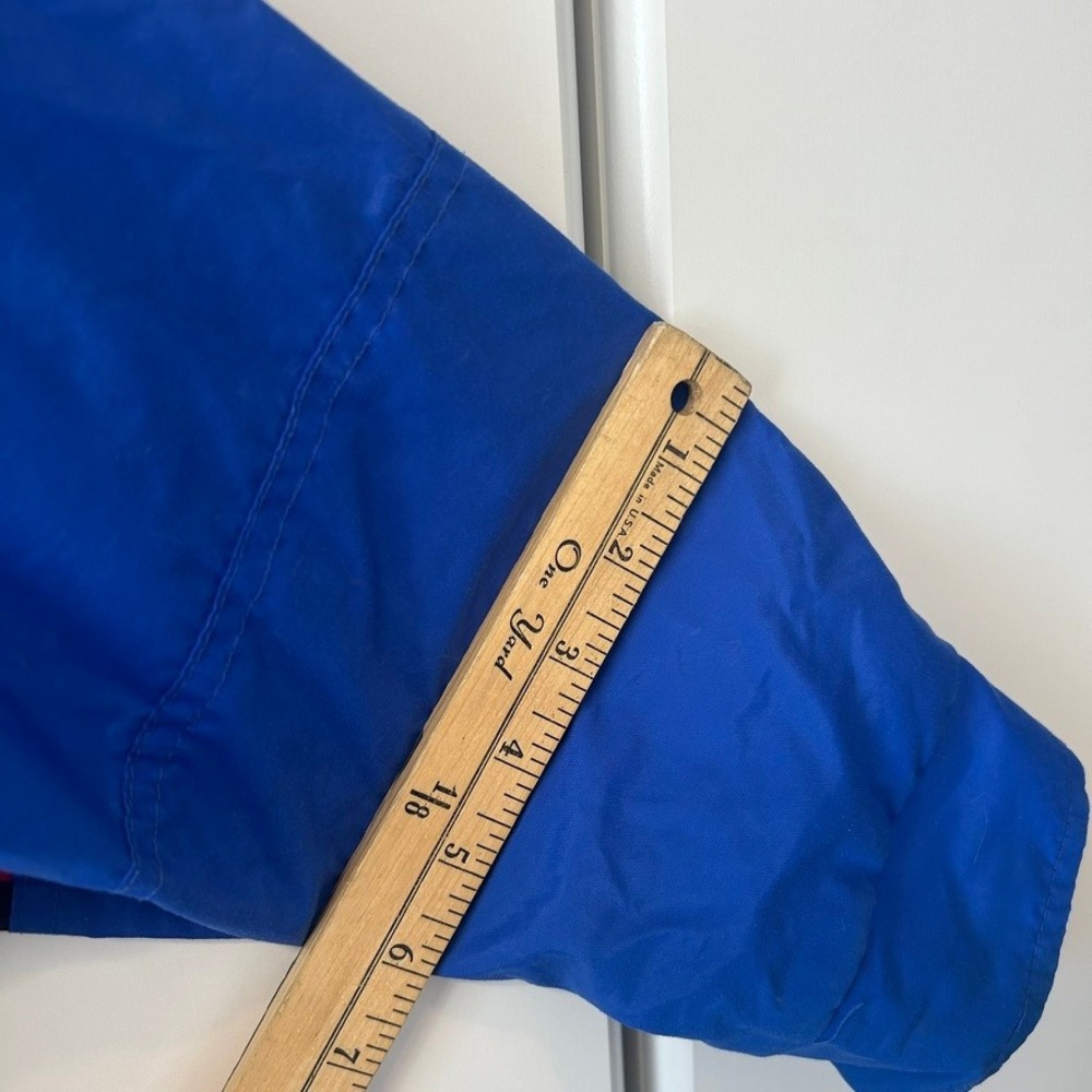 Vintage Columbia Youth Medium Blue Red Windbreaker Jacket Full Zip Sportswear - Picture 7 of 15